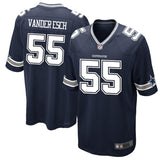 Men's Dallas Cowboys Leighton Vander Esch Navy 2018 NFL Draft First Round Pick Game Jersey
