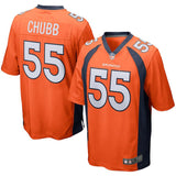 Men's Denver Broncos Bradley Chubb  Orange 2018 NFL Draft First Round Pick Game Jersey