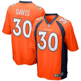Men's Denver Broncos Terrell Davis Orange Retired Player Game Jersey