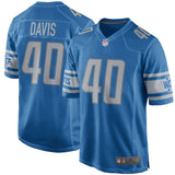 Men's Detroit Lions Jarrad Davis Blue Game Jersey