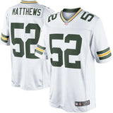 Men's Green Bay Packers Clay Matthews  White Limited Jersey