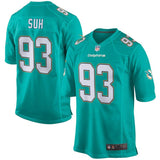 Men's Miami Dolphins Ndamukong Suh Aqua Game Jersey