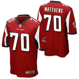 Mens Atlanta Falcons Jake Matthews Red Game Jersey