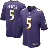 Mens Baltimore Ravens Joe Flacco Purple Game Jersey