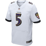Mens Baltimore Ravens Joe Flacco White Elite Jersey