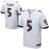 Mens Baltimore Ravens Joe Flacco White Elite Jersey