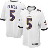 Mens Baltimore Ravens Joe Flacco White Game Jersey
