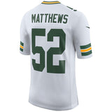 Men's Green Bay Packers Clay Matthews White Classic Limited Player Jersey