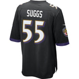 Mens Baltimore Ravens Terrell Suggs Black Game Jersey