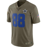 Men's Dallas Cowboys Dez Bryant Olive Salute To Service Limited Jersey