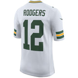 Men's Green Bay Packers Aaron Rodgers White Classic Limited Player Jersey
