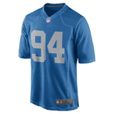Men's Detroit Lions Ziggy Ansah Blue Throwback Game Jersey