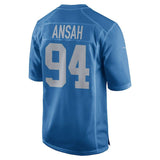 Men's Detroit Lions Ziggy Ansah Blue Throwback Game Jersey