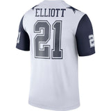 Men's Dallas Cowboys Ezekiel Elliott White Color Rush Legend Jersey