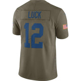 Men's Indianapolis Colts Andrew Luck Olive Salute To Service Limited Jersey