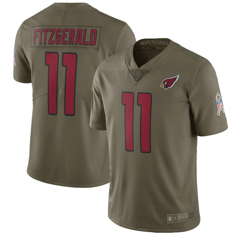 Men's Arizona Cardinals Larry Fitzgerald Olive Salute To Service Limited Jersey