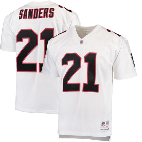 Men's Atlanta Falcons Deion Sanders Mitchell & Ness White 1992 Retired Player Jersey