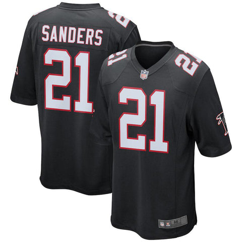 Men's Atlanta Falcons Deion Sanders Black Retired Player Game Jersey