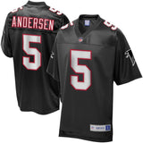 Men's Atlanta Falcons Morten Andersen NFL Pro Line Black Retired Player Football Jersey