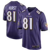 Men's Baltimore Ravens BA Purple 2018 NFL Draft First Round Pick Game Jersey