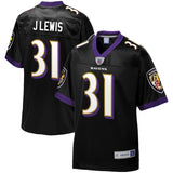 Men's Baltimore Ravens Jamal Lewis NFL Pro Line Black Retired Player Team Color Jersey