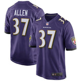 Men's Baltimore Ravens Javorius Allen Purple NFL Draft Game Jersey