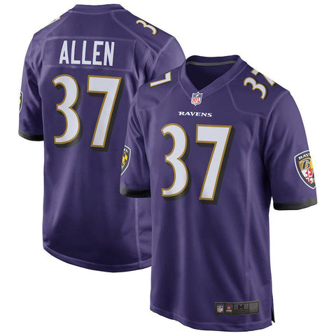 Men's Baltimore Ravens Javorius Allen Purple NFL Draft Game Jersey