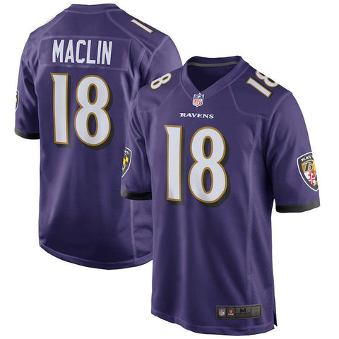 Men's Baltimore Ravens Jeremy Maclin Purple Game Player Jersey