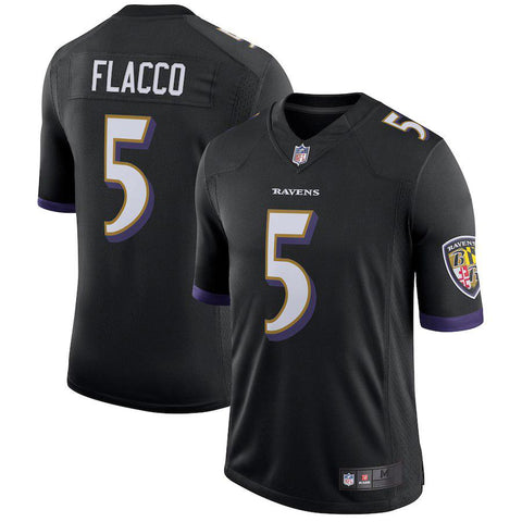 Men's Baltimore Ravens Joe Flacco  Black Speed Machine Limited Player Jersey