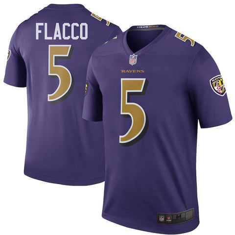 Men's Baltimore Ravens Joe Flacco Purple Color Rush Legend Jersey