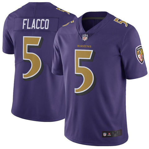 Men's Baltimore Ravens Joe Flacco Purple Vapor Untouchable Color Rush Limited Player Jersey