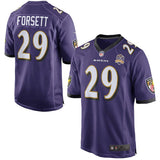Men's Baltimore Ravens Justin Forsett Purple Team Game 2015 Patch Jersey