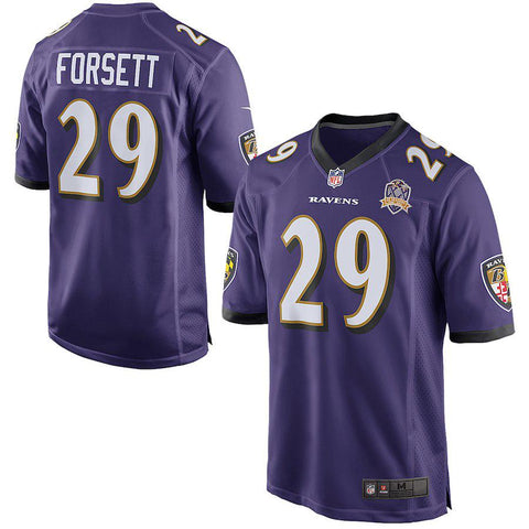 Men's Baltimore Ravens Justin Forsett Purple Team Game 2015 Patch Jersey