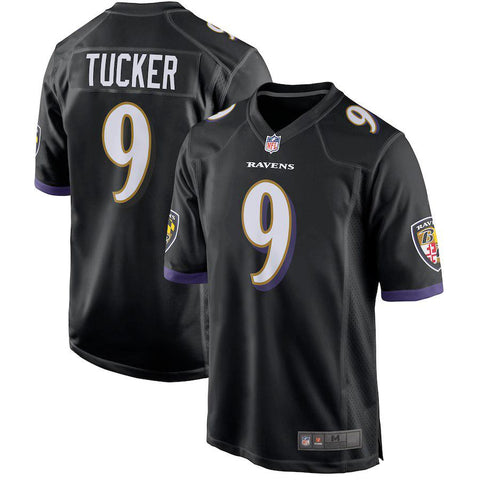Men's Baltimore Ravens Justin Tucker Black Game Jersey