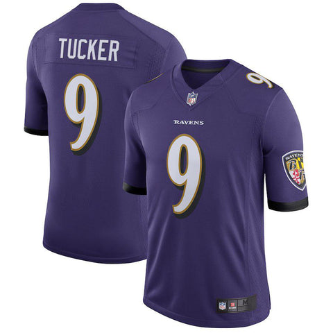 Men's Baltimore Ravens Justin Tucker Purple Speed Machine Limited Player Jersey
