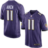 Men's Baltimore Ravens Kamar Aiken Purple Game Jersey