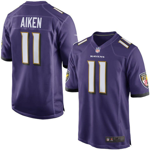Men's Baltimore Ravens Kamar Aiken Purple Game Jersey