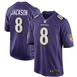 Men's Baltimore Ravens Lamar Jackson Purple 2018 NFL Draft First Round Pick #2 Game Jersey
