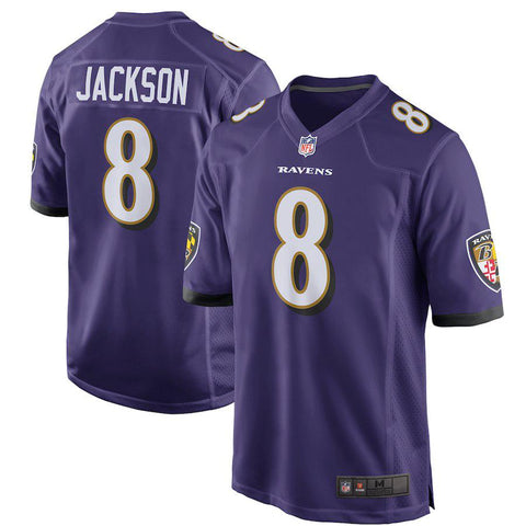 Men's Baltimore Ravens Lamar Jackson Purple 2018 NFL Draft First Round Pick #2 Game Jersey