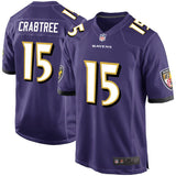 Men's Baltimore Ravens Michael Crabtree Purple Game Jersey