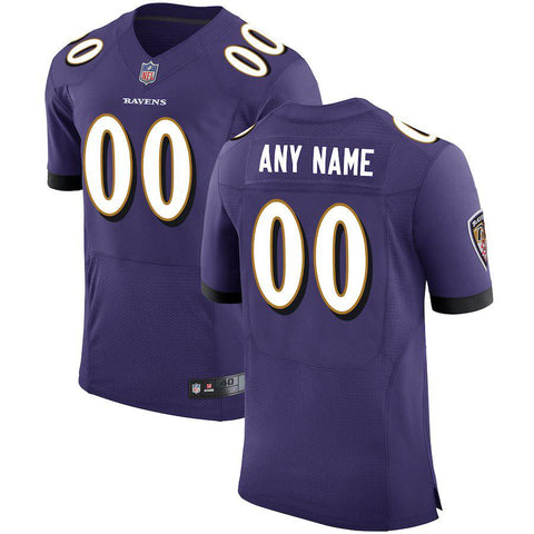 Men's Baltimore Ravens Purple Custom Elite Jersey