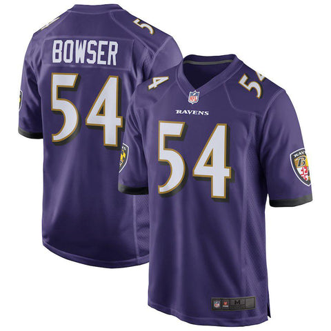 Men's Baltimore Ravens Tyus Bowser Purple NFL Draft Game Jersey