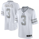 Men's Buffalo Bills EJ Manuel White Platinum Limited Jersey