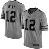Men's Buffalo Bills Jim Kelly Gray Gridiron Gray Limited Jersey