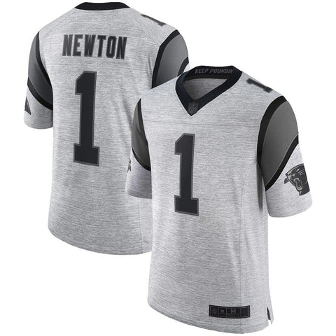 Men's Carolina Panthers Cam Newton Gray Gridiron Gray II Limited Jersey