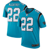Men's Carolina Panthers Christian McCaffrey Blue Color Rush Legend Jersey
