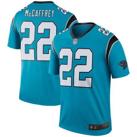 Men's Carolina Panthers Christian McCaffrey Blue Color Rush Legend Jersey