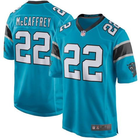 Men's Carolina Panthers Christian McCaffrey  Blue Game Jersey