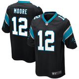 Men's Carolina Panthers DJ Moore  Black 2018 NFL Draft First Round Pick Game Jersey
