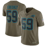 Men's Carolina Panthers Luke Kuechly Olive Salute To Service Limited Jersey